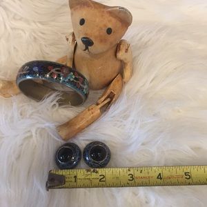 Cloisonné bracelet and earrings ( clips)